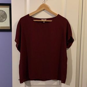 Short-Sleeved Plum Blouse for Special Occasions